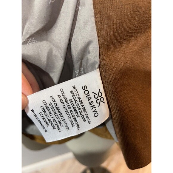 Soia & Kyo Women's Genuine Suede Jacket Size S Zip Up Knit Inset Quiet Luxury - Picture 9 of 10